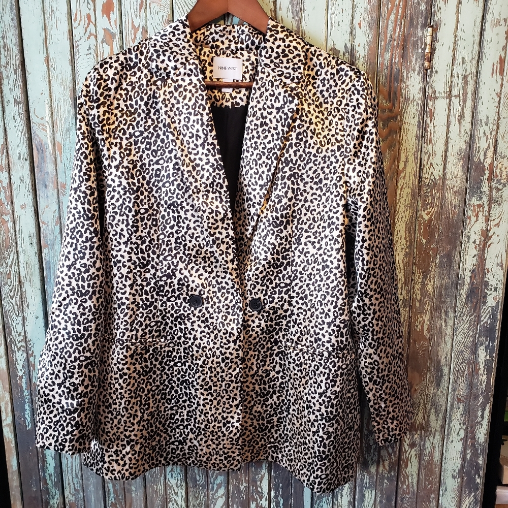 Nine West Animal Print Blazer NWT Size M